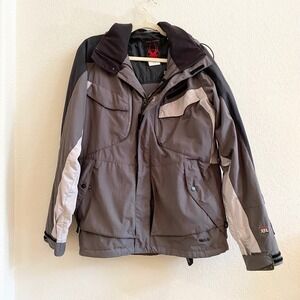 Spyder Team Venom XTL Ski Jacket Men's‎ Size Medium Gray Black Waterproof